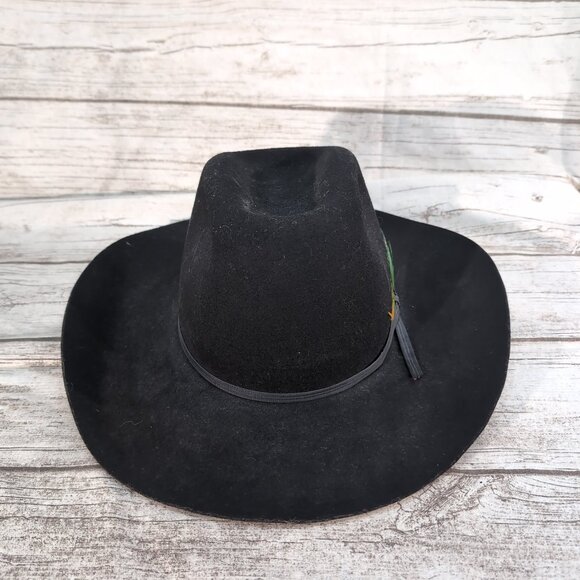 Biltmore Black Wool Felt Silver Bacall Western Cowboy Hat Men’s - Picture 2 of 7